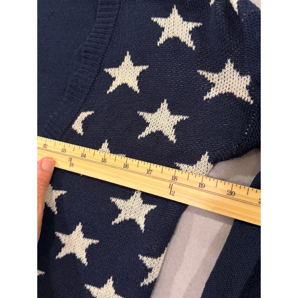 American Flag Cardigan Sweater Women’s M Patriotic Stars & Stripes Button Front - Picture 5 of 7